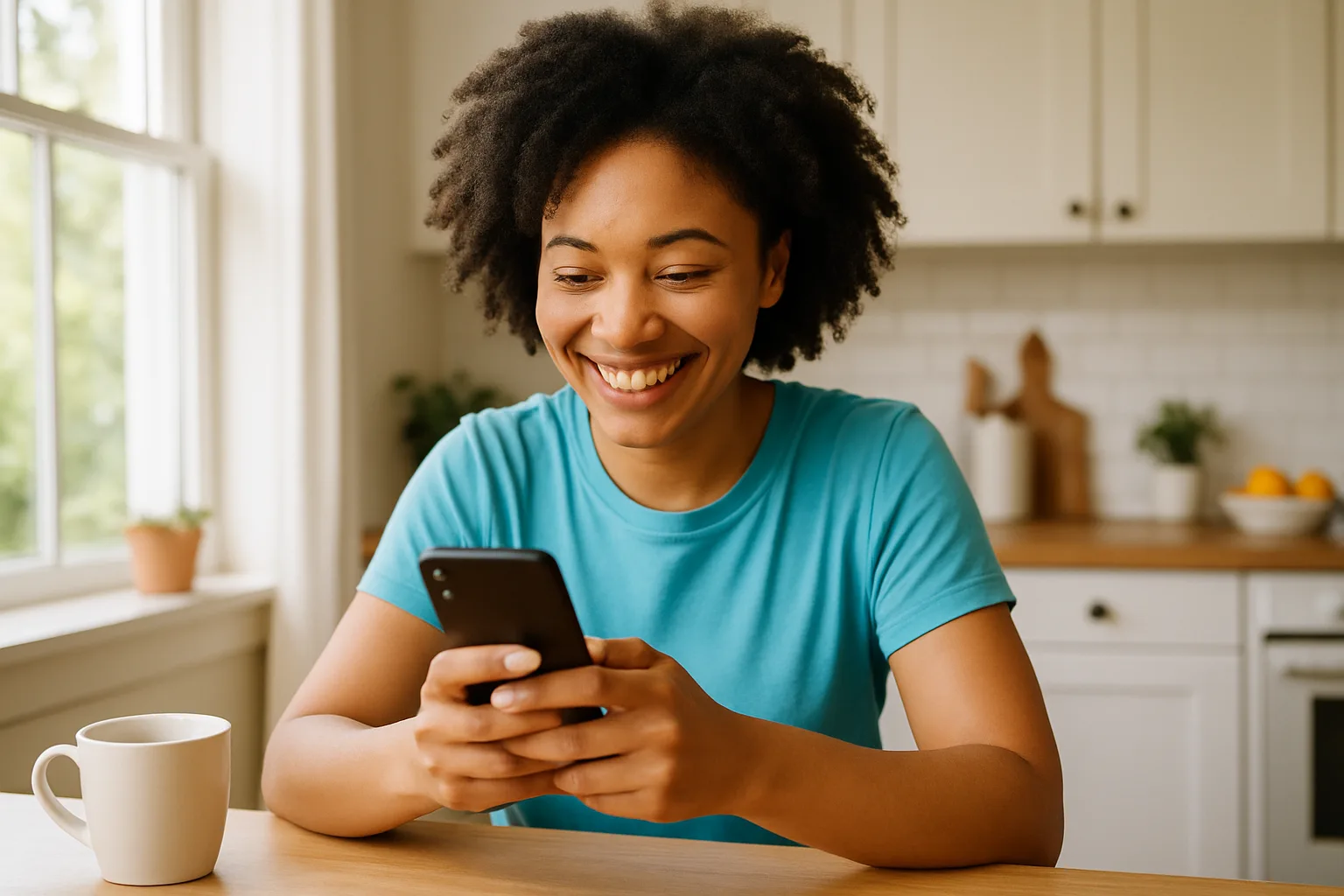 Person smiling while messaging on a smartphone — start dating in Southampton